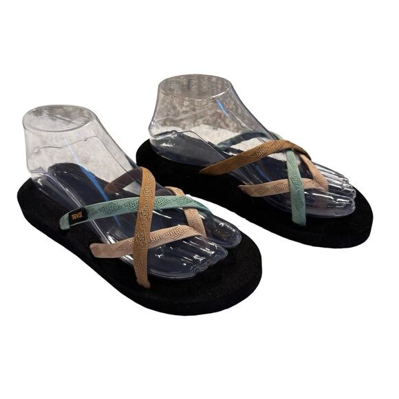 TEVA MIXED B MAPLE SUGAR MULT OLOWAHU SANDAL FLIP FLOPS Strappy EUC Sz‎ 7 - Picture 1 of 4